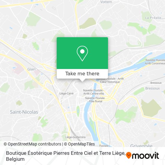 Boutique Ésotérique Pierres Entre Ciel et Terre Liège map