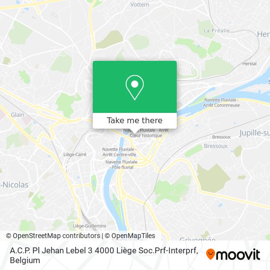 A.C.P. Pl Jehan Lebel 3 4000 Liège Soc.Prf-Interprf map