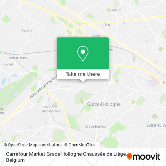 Carrefour Market Grace Hollogne Chaussée de Liège map