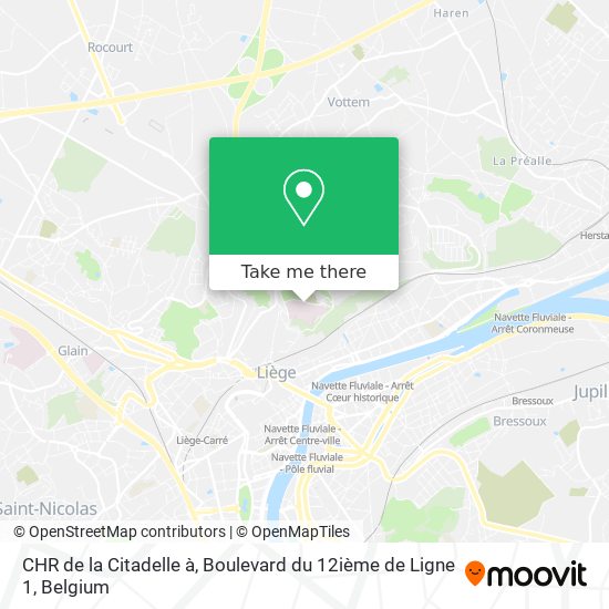 CHR de la Citadelle à, Boulevard du 12ième de Ligne 1 map