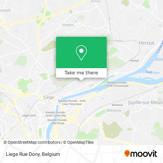 Liege Rue Dony map