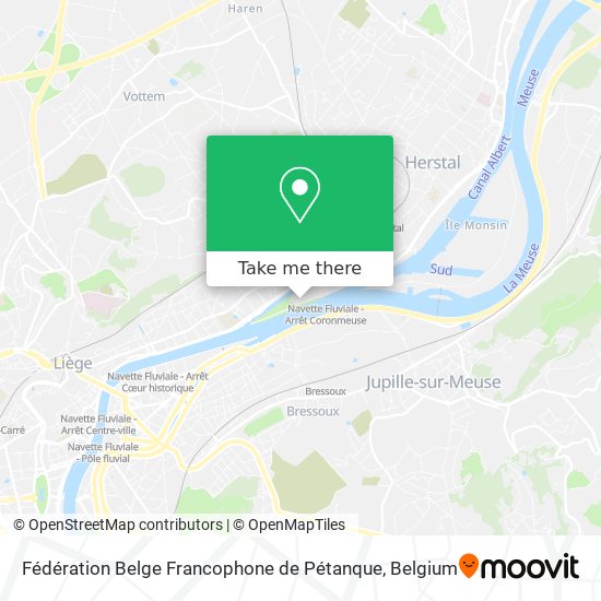 Fédération Belge Francophone de Pétanque map