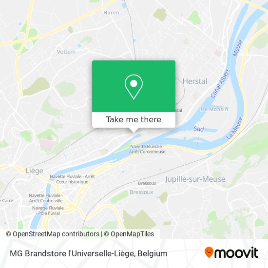 MG Brandstore l'Universelle-Liège map