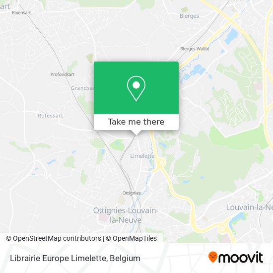 Librairie Europe Limelette map