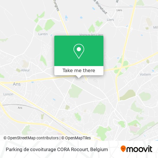 Parking de covoiturage CORA Rocourt map