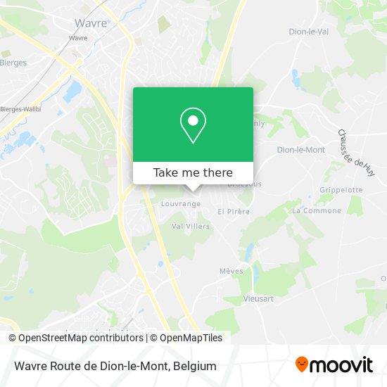 Wavre Route de Dion-le-Mont map