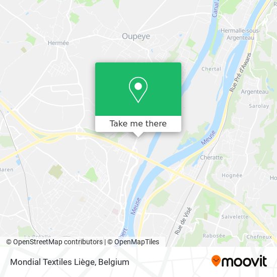 Mondial Textiles Liège map