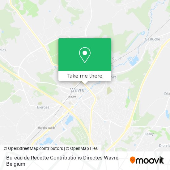 Bureau de Recette Contributions Directes Wavre map