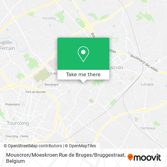 Mouscron / Moeskroen Rue de Bruges / Bruggestraat map