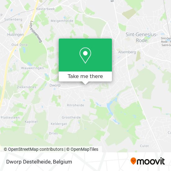 Dworp Destelheide map