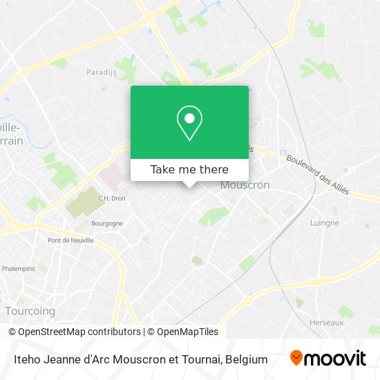 Iteho Jeanne d'Arc Mouscron et Tournai plan