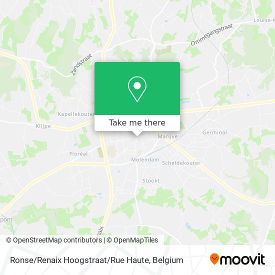 Ronse / Renaix Hoogstraat / Rue Haute map