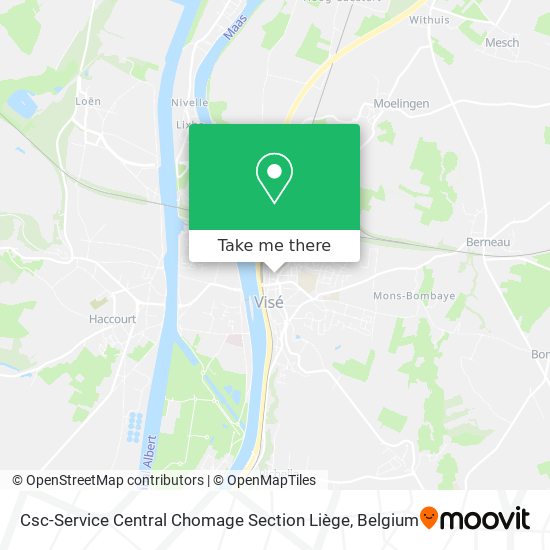 Csc-Service Central Chomage Section Liège map