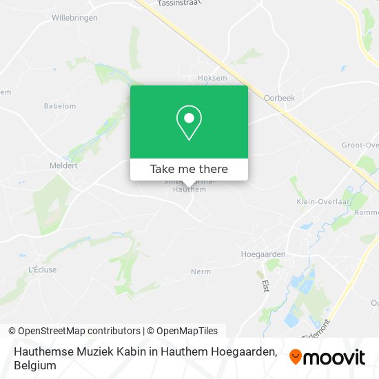 Hauthemse Muziek Kabin in Hauthem Hoegaarden plan