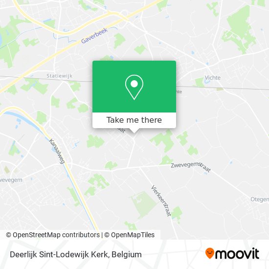 Deerlijk Sint-Lodewijk Kerk map