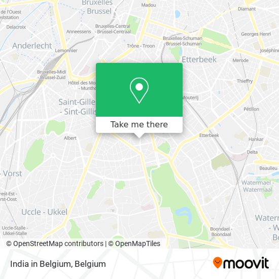 India in Belgium map