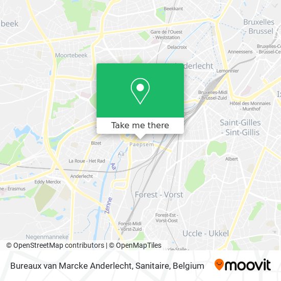 Bureaux van Marcke Anderlecht, Sanitaire map
