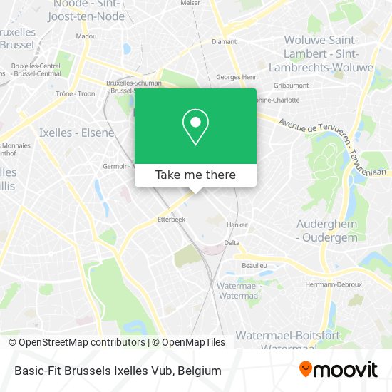 Basic-Fit Brussels Ixelles Vub map