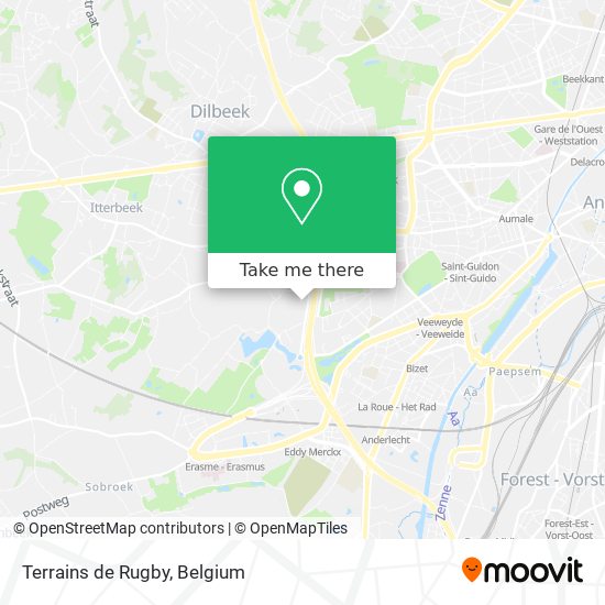 Terrains de Rugby map