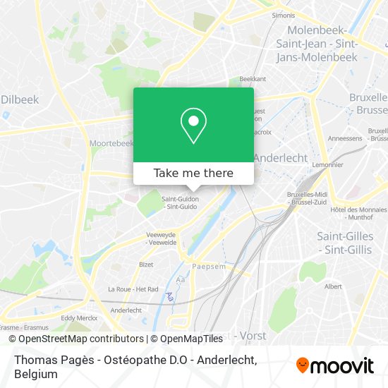 Thomas Pagès - Ostéopathe D.O - Anderlecht map