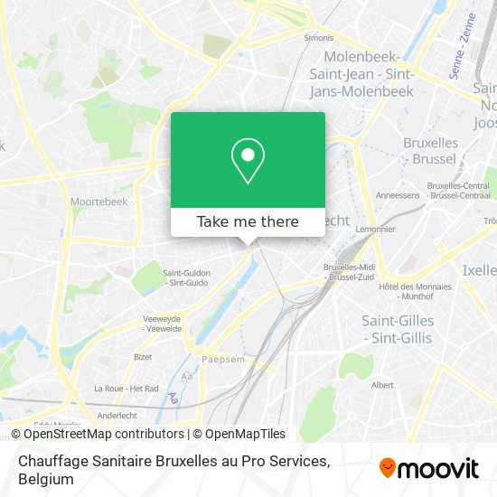 Chauffage Sanitaire Bruxelles au Pro Services map