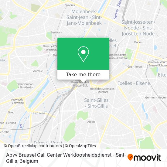 Abvv Brussel Call Center Werkloosheidsdienst - Sint-Gillis map