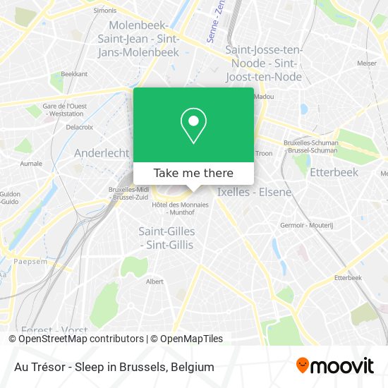 Au Trésor - Sleep in Brussels map