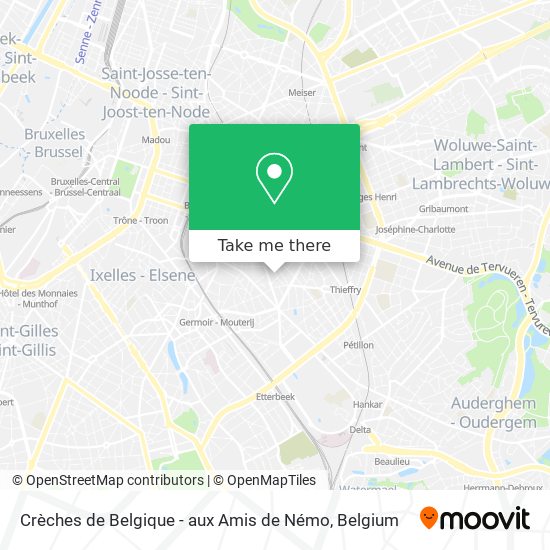 Crèches de Belgique - aux Amis de Némo map