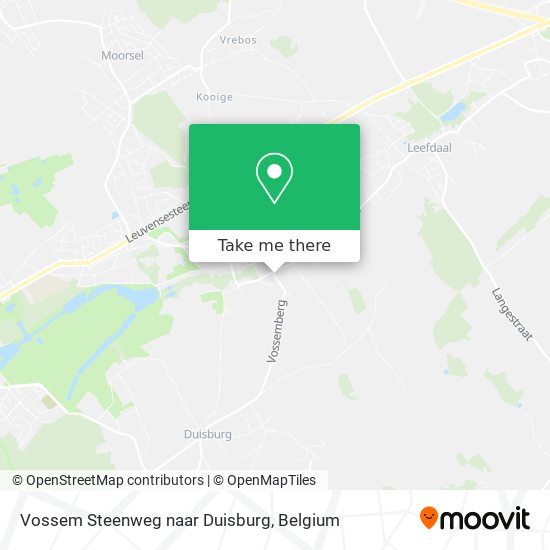 Vossem Steenweg naar Duisburg map