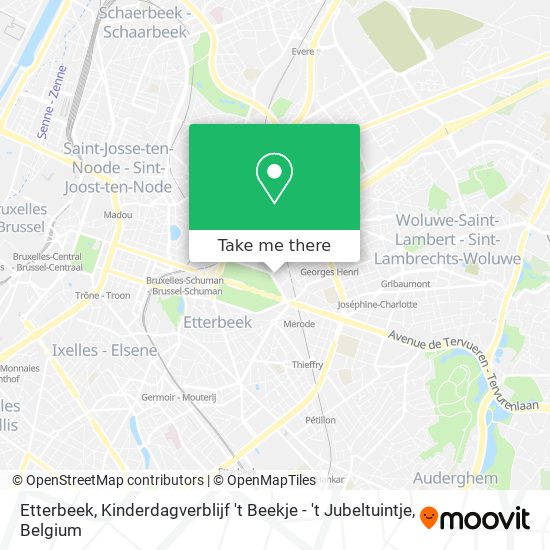 Etterbeek, Kinderdagverblijf 't Beekje - 't Jubeltuintje map