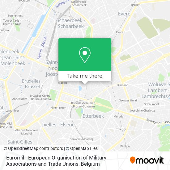 Euromil - European Organisation of Military Associations and Trade Unions map