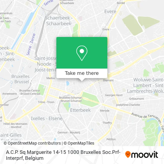 A.C.P. Sq Marguerite 14-15 1000 Bruxelles Soc.Prf-Interprf map