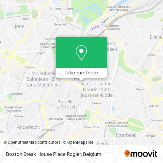 Boston Steak House Place Rogier map