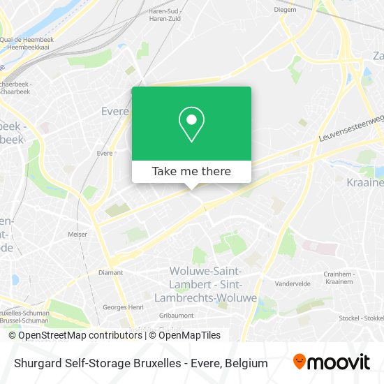 Shurgard Self-Storage Bruxelles - Evere map