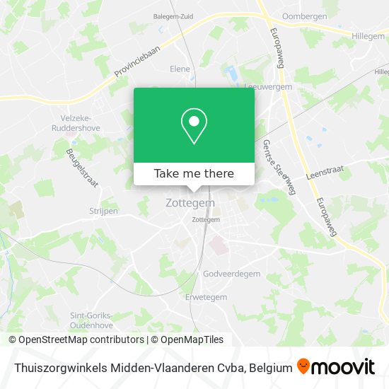 Thuiszorgwinkels Midden-Vlaanderen Cvba map