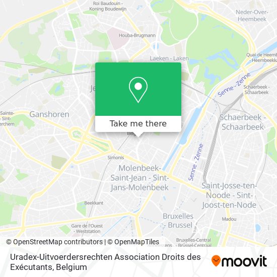 Uradex-Uitvoerdersrechten Association Droits des Exécutants map