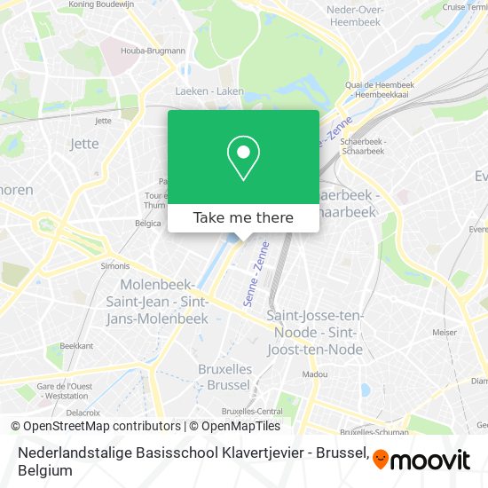 Nederlandstalige Basisschool Klavertjevier - Brussel map