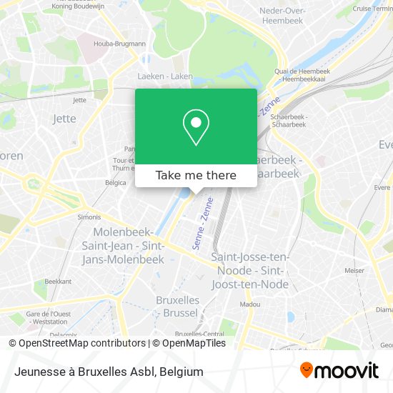 Jeunesse à Bruxelles Asbl map