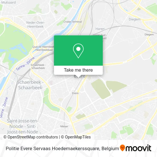 Politie Evere Servaas Hoedemaekerssquare map