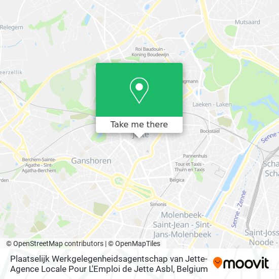 Plaatselijk Werkgelegenheidsagentschap van Jette-Agence Locale Pour L'Emploi de Jette Asbl map