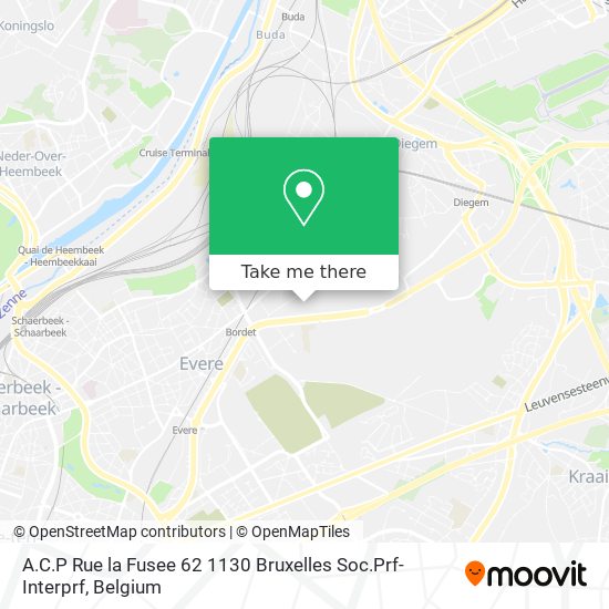 A.C.P Rue la Fusee 62 1130 Bruxelles Soc.Prf-Interprf map
