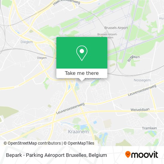 Bepark - Parking Aéroport Bruxelles plan