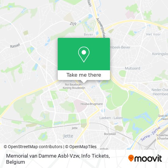 Memorial van Damme Asbl-Vzw, Info Tickets map