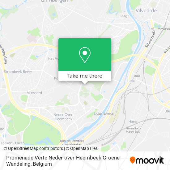Promenade Verte Neder-over-Heembeek Groene Wandeling map