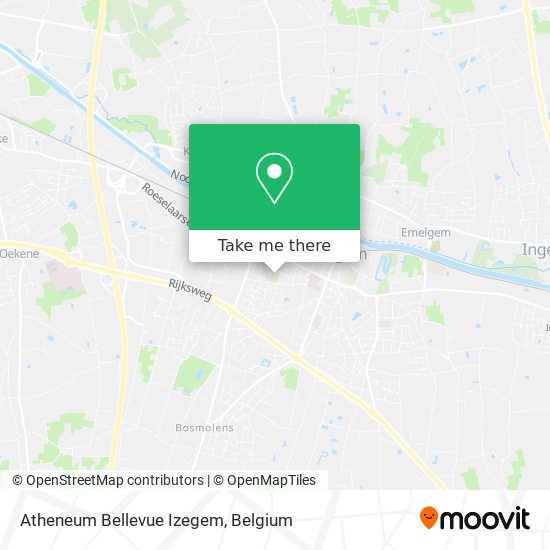 Atheneum Bellevue Izegem map