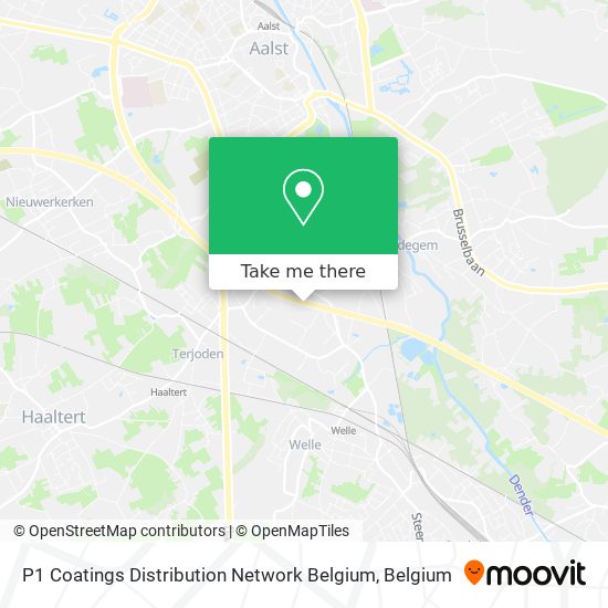 P1 Coatings Distribution Network Belgium map