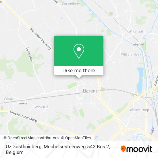 Uz Gasthuisberg, Mechelsesteenweg 542 Bus 2 map