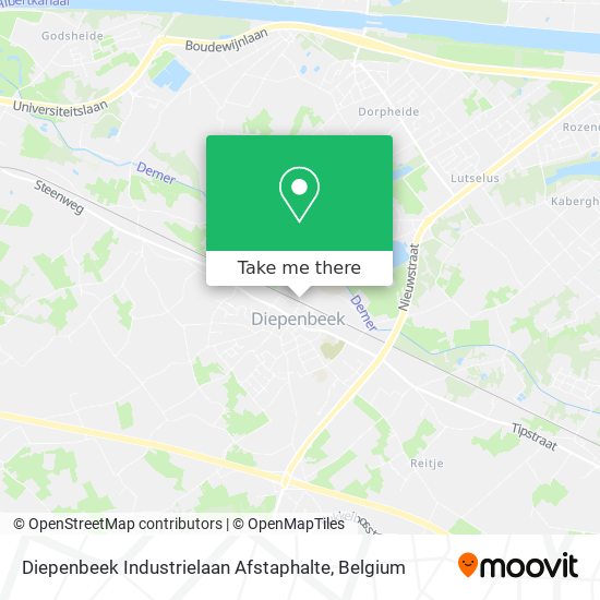 Diepenbeek Industrielaan Afstaphalte map