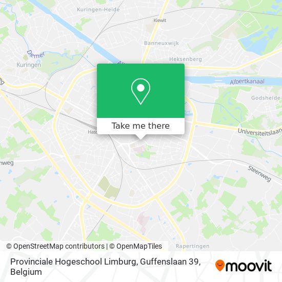 Provinciale Hogeschool Limburg, Guffenslaan 39 map