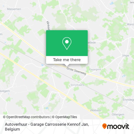 Autoverhuur - Garage Carrosserie Kennof Jan map